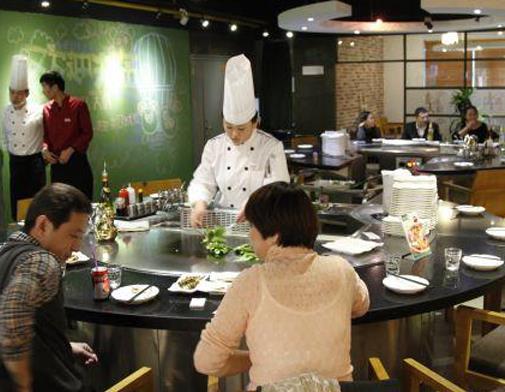 长春欧亚商都十楼美食,春饼的味道很美味,壹品大厨公开透明
