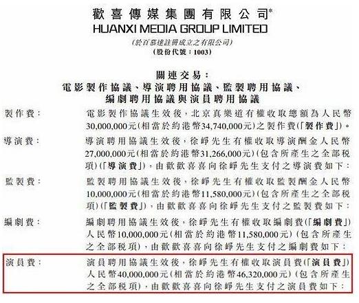 Ã÷ÐǵçӰƬ³êʵ´¸£ºÐìá¿4000Íò£¬»Æ²³3000Íò£¬ÉòÌÚ2000Íò