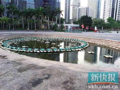 广州花城广场卫星地图似猪头，“猪鼻子”原是音乐喷泉图