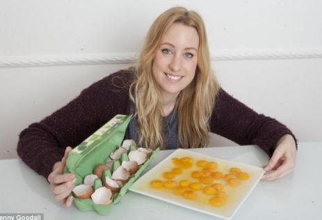 奇闻:国外女子买一打12个鸡蛋竟全是双黄蛋,概率百亿分之一