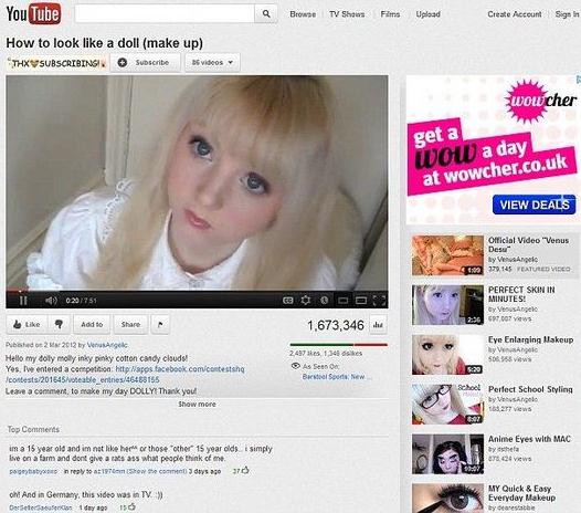 英国15岁瓷娃娃少女爆红网络，专家担心潮流使青少年早熟