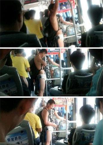 公交车奇葩内裤哥:福州公交车内现奇葩 “内裤男”裸全身只穿内裤