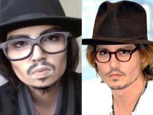 “随变小姐”Promise Phan变装的Promise与约翰尼·德普对比