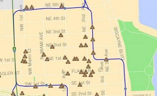 口味太重,美国迈阿密发布人屎地图