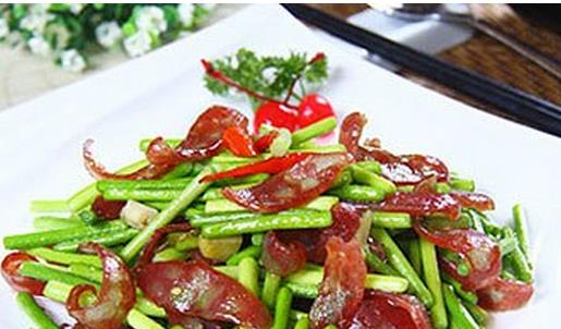 美味菜式糖炒腊肠